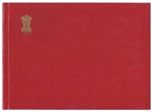 India Republic Postage Stamps, (Values in Decimal Coinage) Souvenir Album in Red with Gold