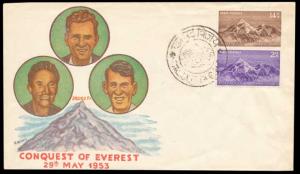 1953 Conquest of Everest Private FDC, SG 344/45, Calcutta G.P.O., Fine.