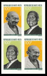 1969 Volta, MS of Mahatma Gandhi & Albert John Luthuli, 2 Stamps of each, Mint, Fine.