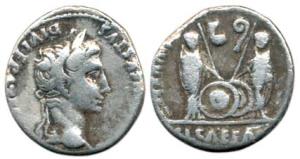 Roman, Augustus (27 BC-14 AD), Silver Denarius, emperor’s bust to right on obv., Gaius and