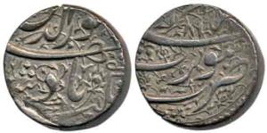 Jahangir, Silver Rupee, 11.4g, Surat Mint, nur-ud-din type, RY 18. Very Fine+, Rare.