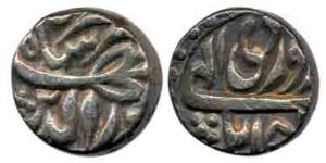Jahangir, Silver ½ Rupee, 5.5g, Jahangirnagar Mint, Month Farwardin, RY 18. Very Fine, Rar