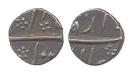 Aurangzeb, Silver 1/16 Rupee Nisar, Bijapur Mint. Very Fine+, Very Rare. (2)