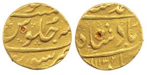 Muhammad Shah, Gold Mohur, 10.87g, mint unclear, probably Sahrind Mint, AH 1132 (KM.438.21