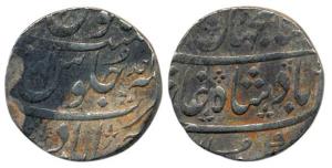Silver Rupee, in the name of Shah Jahan III, Ahd. (M&W T3). About Very Fine with black enc