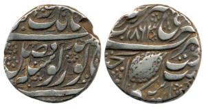 Ranjit Singh (AD 1801-1839), Silver Rupee, Amritsar Mint, Nanakshahi couplet, VS 1863, AD 
