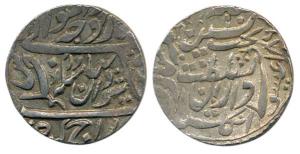 Sheodan Singh (AD 1857-1874), Silver Rupee, Rajgarh Mint, with the name of Queen Victoria,