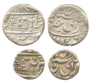Sardar Singh, Silver Rupee and ½ Rupee, with the name of Queen Victoria, VS 1916 and AD 18