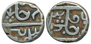 Silver ½ Rupee, 5.39g, in the name of Shah Alam II, RY 3. Very Fine, Rare.