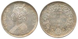 Victoria Queen, Silver Rupee, 1862, Bombay Mint, A/II/O/5. About Uncirculated with origina