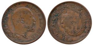 Edward VII, Copper ¼ Anna, Calcutta Mint, 1905, Very interesting Error, bust of the king s