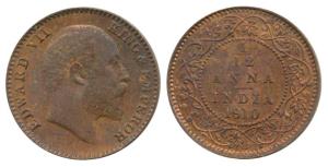 Edward VII, Copper 1/12 Anna, 1910. Gem Brilliant Uncirculated, Scarce.