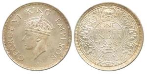 George VI, Silver Rupee, 1938, Calcutta Mint. Uncirculated.