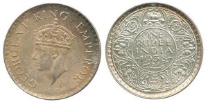George VI, Silver Rupee, 1938, Calcutta Mint. Extremely Fine.