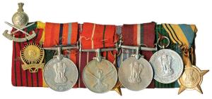 Republic India, Copper and Copper Nickel, Group of 6 medals and 2 badges to Havaldar Rajes