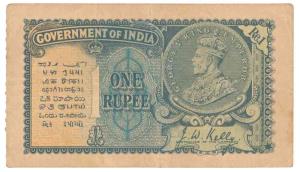 George V, Rupee 1, 2nd issue, 1935, signed J. W. Kelly, (Jhun 2.1A). Pinhole on right othe