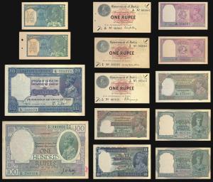 A collection of 28 Different Notes in Excellent Condition. George V (16pcs), Rupee, 1917, 