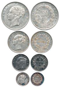 Victoria Queen, Silver (4), Rupee, ½ Rupee, ¼ Rupee and 2 Annas, 1840 and 1841, continuous