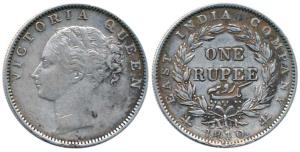Victoria Queen, Silver Rupee, 1840, continuous legend, Madras Mint, obv. English modified 