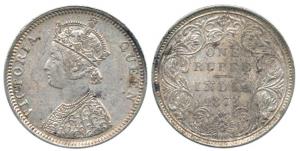 Victoria Queen, Silver Rupee, 1874, Bombay Mint, C1 / II / No dot. Rare, Very Fine. (2)