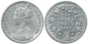 Victoria Empress, Silver Rupee, 1882, Bombay Mint, A3 / IV / dot. Rare, Unlisted. About Ve