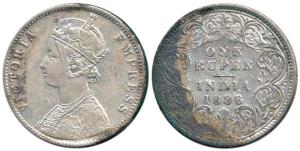 Victoria Empress, Silver Rupee, 1886, Calcutta Mint, C2 / I / 'C' incuse Mule. Rare, Unlis