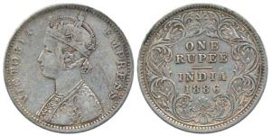 Victoria Empress, Silver Rupee, 1886, Calcutta Mint, C2 / I / 'C' incuse, Mule. Rare, Unli