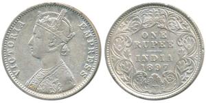 Victoria Empress, Silver Rupee, 1897, Calcutta Mint, C3 / I / 'C' incuse. Very Rare, About