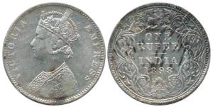 Victoria Empress, Silver Rupee, 1898, Bombay Mint, C2 / I / 'B' incuse. About Very Fine, S