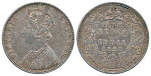 Victoria Empress, Silver Rupee, 1898, Bombay Mint, C2 / I / 'B' incuse. About Very Fine, S