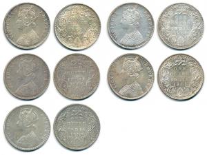 Victoria Empress, Silver Rupee (5), 1898, Bombay Mint, C2 / I / 'B' incuse, 1900, Calcutta