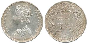 Victoria Empress, Silver Rupee, 1900, Bombay Mint, C2 / I / 'B' incuse. Unlisted, Rare, Ve
