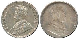 George V, Silver Rupee, obv. Lakhi (Brokage), slight off centered impression on other side