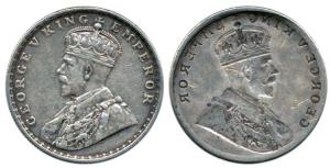 George V, Silver Rupee, obv. Lakhi (Brokage), complete impression on other side. Very Fine