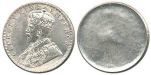George V, Silver Rupee, obv. Lakhi (Brokage) very faint impression on other side. Rare, Ex