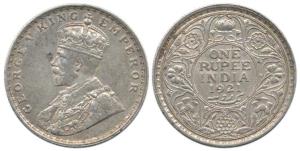 George V, Silver Rupee, 1921, Bombay Mint, with dot. Very Fine+, Scarce.