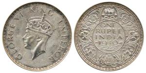 George VI, Half Silver Rupee, 1940, Bombay Mint, plain edge with indent line in centre. Ve