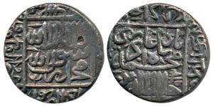 Akbar, Silver Rupee, 11.05g, Mintless, AH 963. Fine+.
