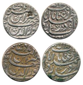 Jahangir, Silver Rupee (2), Ahmadabad Mint, Inayat Couplet, AH 1033/18 and AH 1029/14, (KM