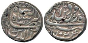Jahangir, Silver Rupee, 11.1g, Tatta Mint, Month Farwardi, AH 1024, fish mark on obv. Abou