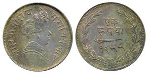 Sayaji Rao III, Silver Rupee, VS 1955. About Extremely Fine.