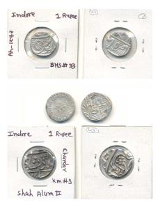 Silver Rupee (3), different rulers, Jafarabad urf Chandor Mint, in the name of Shah Alam I