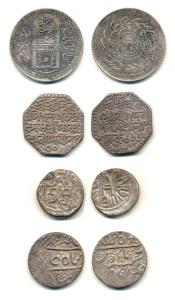 Assam, Bikaner, Bundi and Hyderabad, Silver Rupee (4), different dates and types. Very Fin