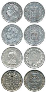 Silver Rupia, Ludwig Uma Rupia (2), 1881 and 1882; 1912 Uma Rupia, numeral 1 re engraved; 
