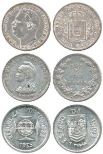 Silver Rupia (3), Ludwig 1881, 1912 and 1935. Fine+ to About Uncirculated. (3)