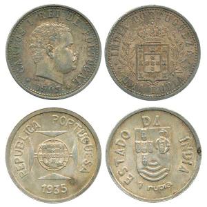 Carlos, Silver Rupia (2), 1903 and 1935. Extremely Fine. (2)