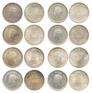 George VI, Silver ½ Rupee, Bombay Mint, 1939. Very Fine+ to About Uncirculated. (8)