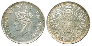 George VI, Silver Rupee, 1938, Bombay Mint. Very Fine+.