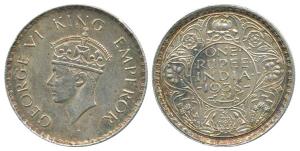 George VI, Silver Rupee, 1938, Calcutta Mint. Extremely Fine.
