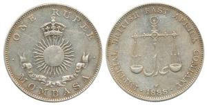 Mombasa, Silver Rupee, 1888 H. Very Fine+, Scarce.